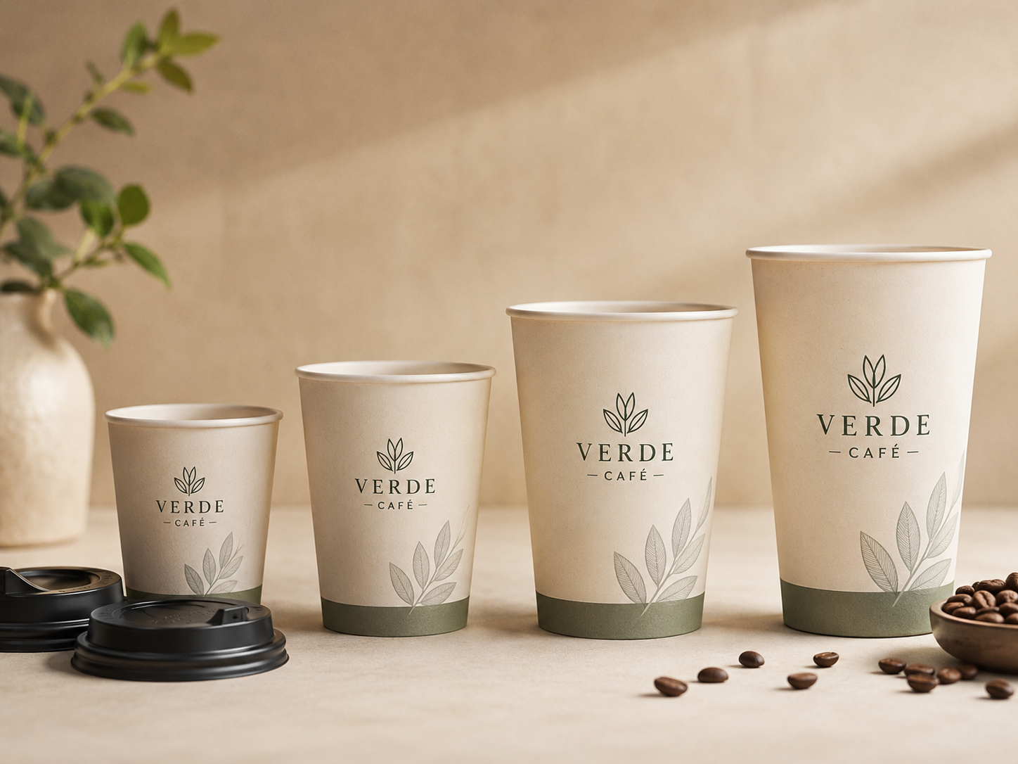 Coffee cup size branding options
