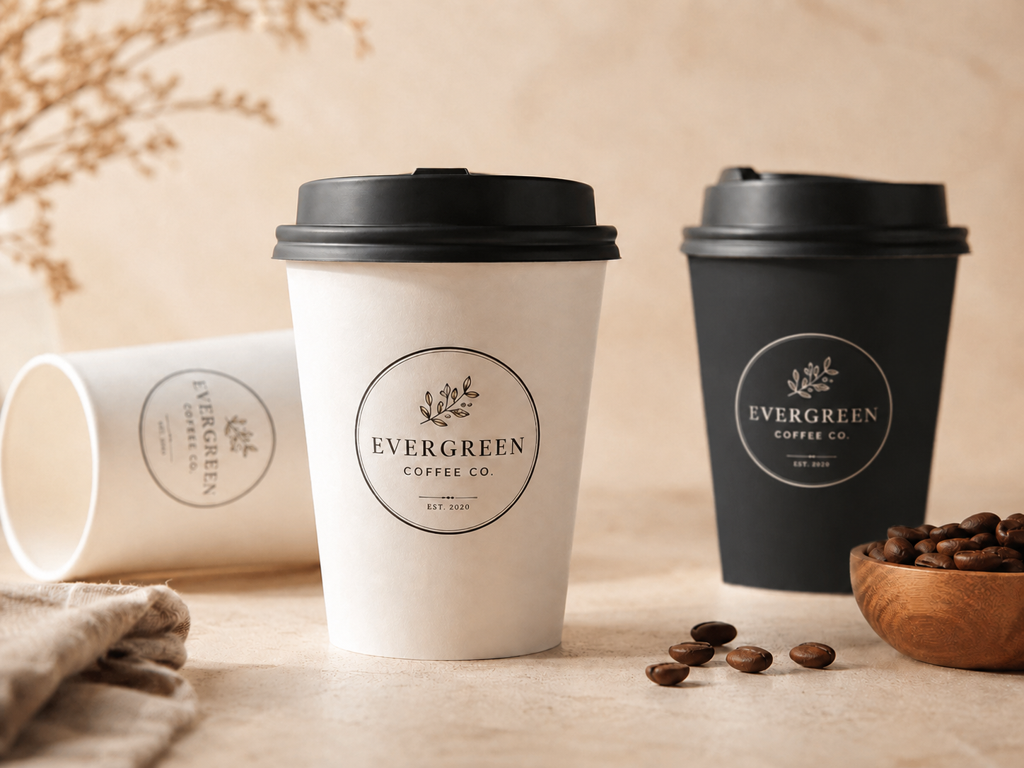 Custom logo printed coffee cups